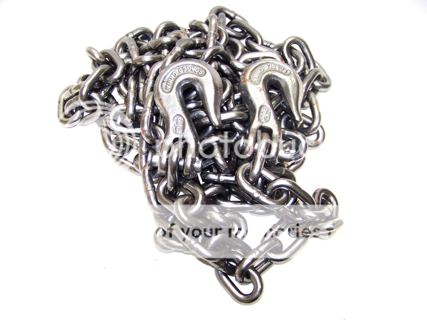 3/8" X 20ft H D Tow Chain With Hooks Towing Pulling Secure Truck Cargo